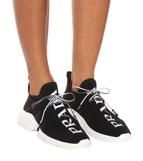 prada chunky heel shoes|Prada knit sneakers women's.